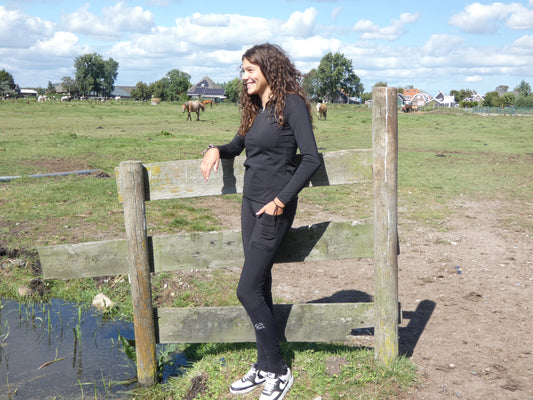Noor Zwarte Rijlegging Dames – Comfort, Grip & Stijl voor Iedere Ruiter
